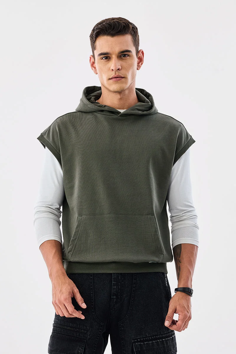 سنيتش Oversized Sleeveless Core Lab Hoodie